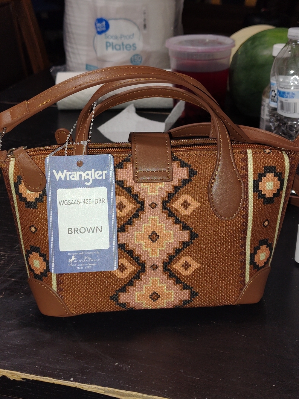 Wrangler Brown Patterned Tote Bag